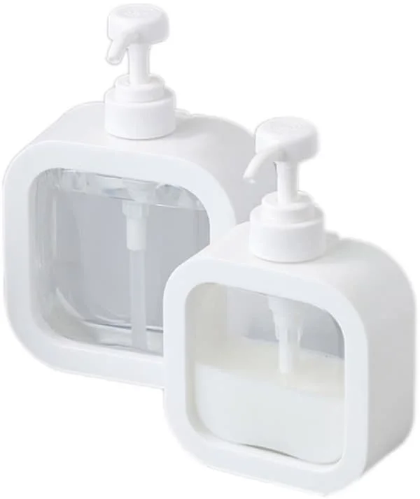 2 - stykker - Stor - trykflaske - med - dispenser - 500 - ml - 300 - Tom - flaske - shampoo - håndsæbe - showergel - opvaskemiddel