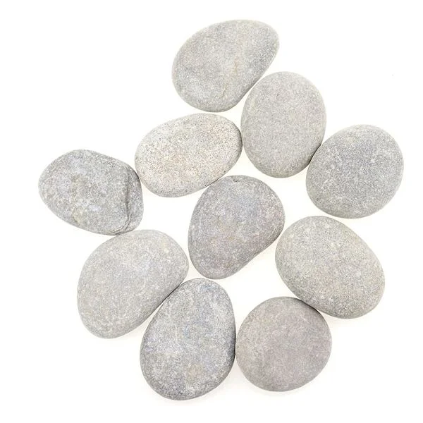 Strandsteiner for maling, 10 stk. glatte, flate, store steiner for maling, håndverk, 30-50 mm, maling, flate steiner for potter, fargerik maling