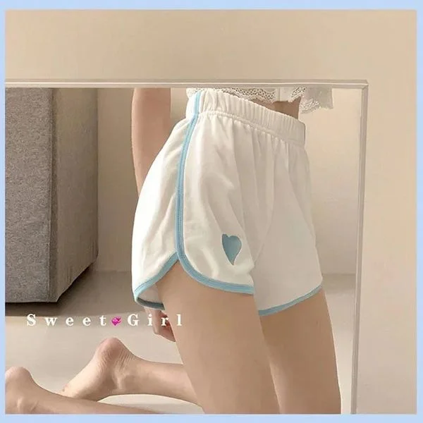 Sportshorts för kvinnor Casual Hem Shorta Byxor Ins Sommar Tunna Lösa Shorts med vida ben