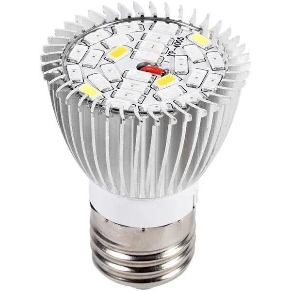 18W E27 Vekstlys Pære, LED Vekstlys Pære Høy Effekt Panel Fullspektrum LED Drivhus Hydroponikk Grønnsaker Potteplanter Vekst Pære Innendørs Vekst