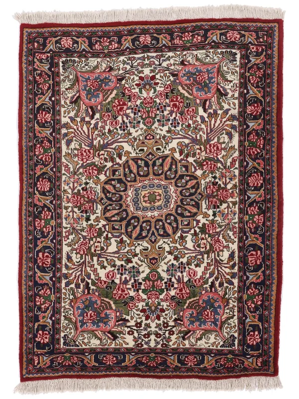 Hand Knotted Bidjar Rug 98X145 Oriental Wool Black/Dark Red Small