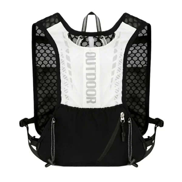 Running Vest - Phone Holder, Hydration Backpack, Running Vests for Men and Women, Black / White