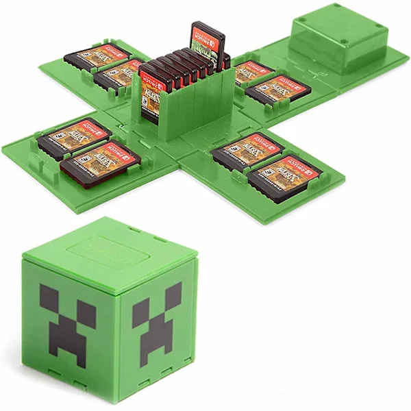 Spilopbevaringsboks til Nintendo Switch - Switch-spilkortholder, spilopbevaringskube, spilkortarrangør til Nintendo Switch med 16 spilkortslots