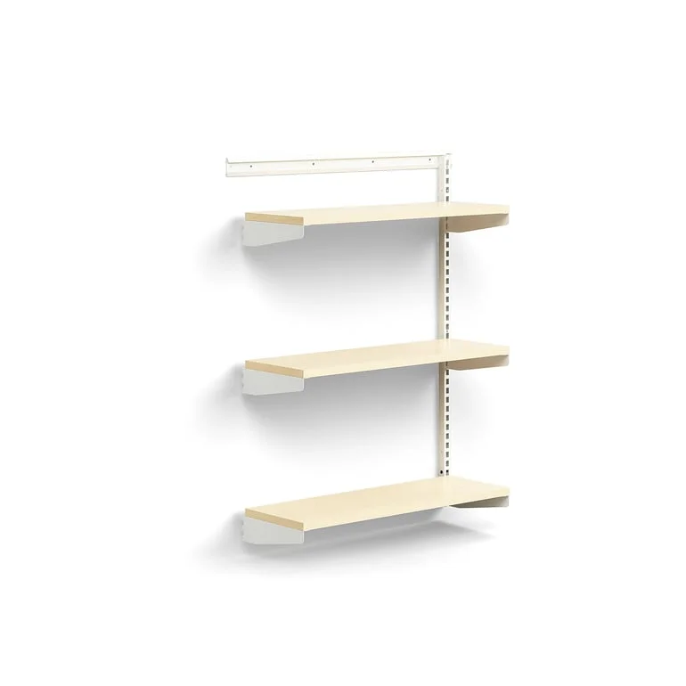 Wall shelving RELY, add-on, laminate shelves, 1221x900x300 mm, white/birch