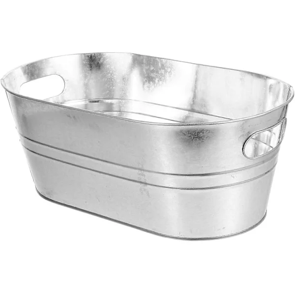 Ice Holder for Party Drink Bucket Outdoor Picnic Iron Rectangular Wine Cooler Bucket 1pcCJY Silver