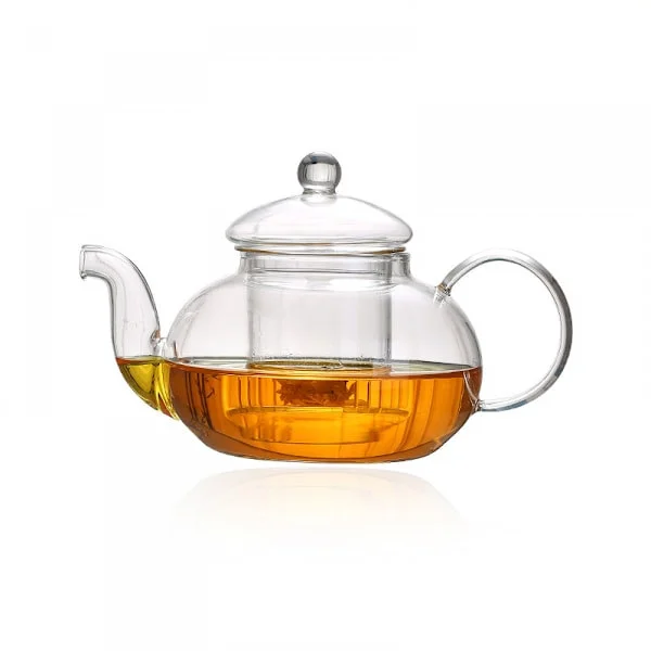 400 ml Glass Teapot with Removable Infuser, Stovetop Safe Teapot, Blooming and