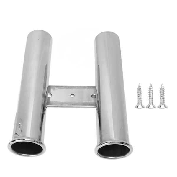 Fiskestangholder Rør Rustfritt Stål 2 Link Rør Stangholder for Båt RV Yacht 42mm Dia