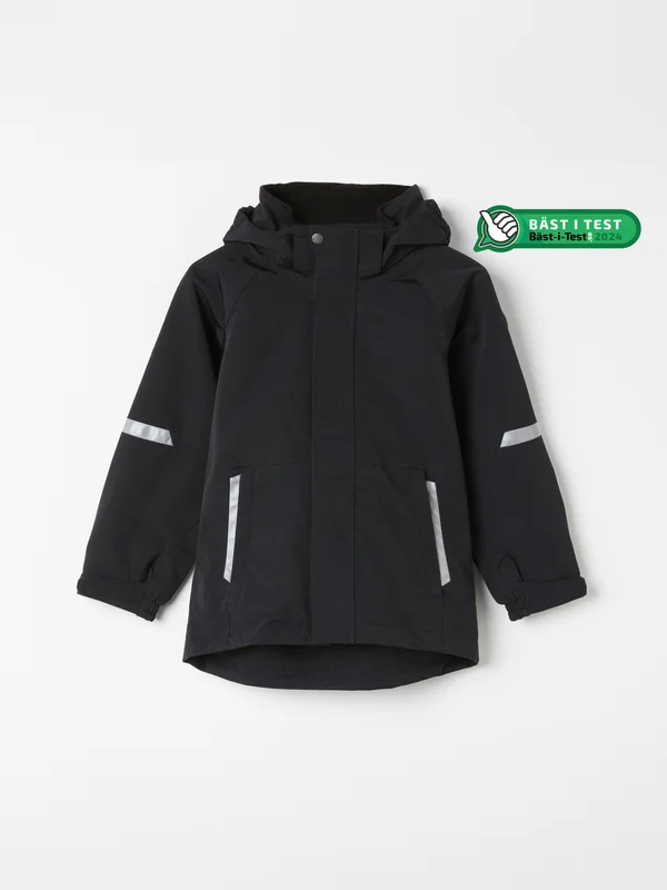 Polarn O. Pyret - Stormy – solid color, waterproof shell jacket - 80 - Childrenswear - black