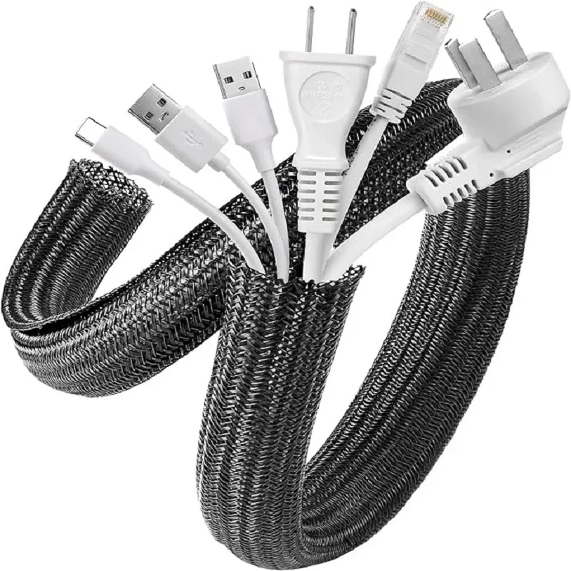 AliExpress - 1M 3M 5M Gevlochten Kabel Mouw PET Nylon Wikkelen Kabel Behuizing Kabel Mouwen Draad voor Bureau PC TV Draad Protector Kabel Wrap Cover