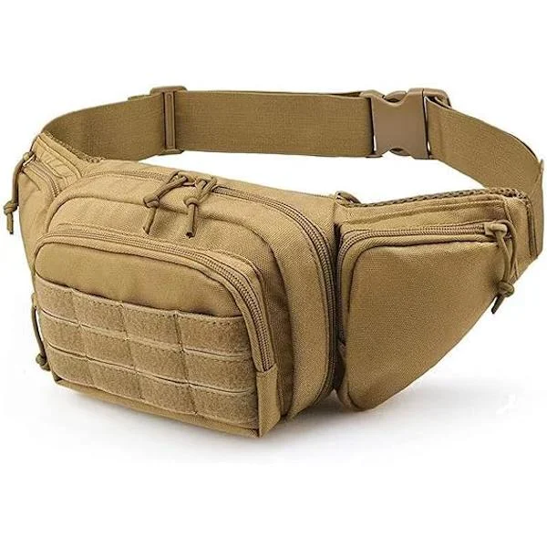 Taktisk taljetaske Militær Bumbag, Bumbag til vandring, løb, hundeluftning, mudderfarve