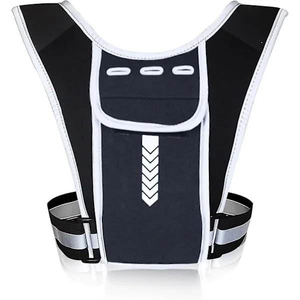 Running Vest with Phone Holder, Reflective Running Vest with Pockets for Phone, Water Bottle, Keys, Cards, Sports Vest for Men and Women