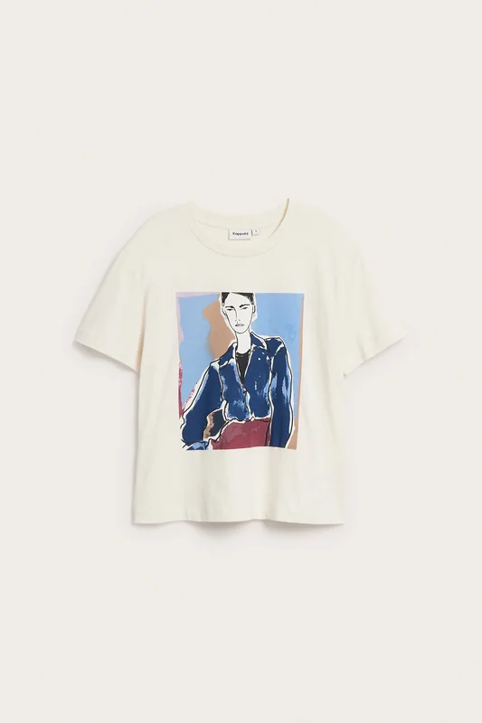 Kappahl | T-shirt med tryck Offwhite M | Dam