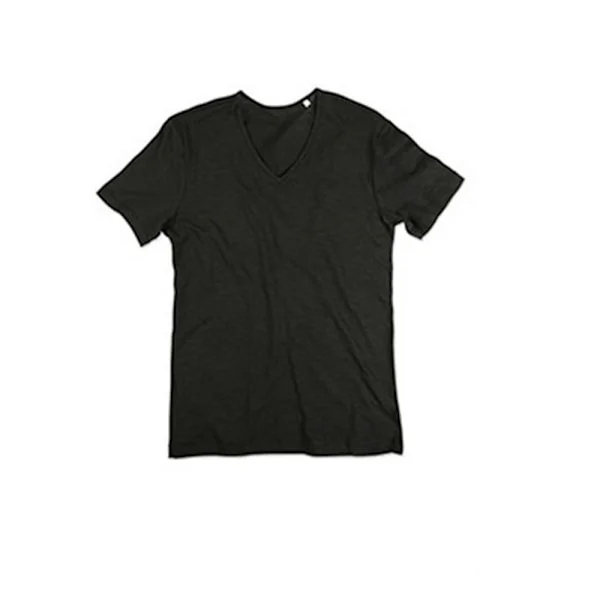 Stedman Shawn V-ringad Slub T-shirt 2XL Black Opal