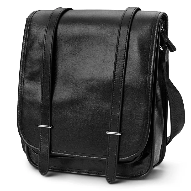 Bolso de hombre de cuero negro para hombres - Bolsos de cuero