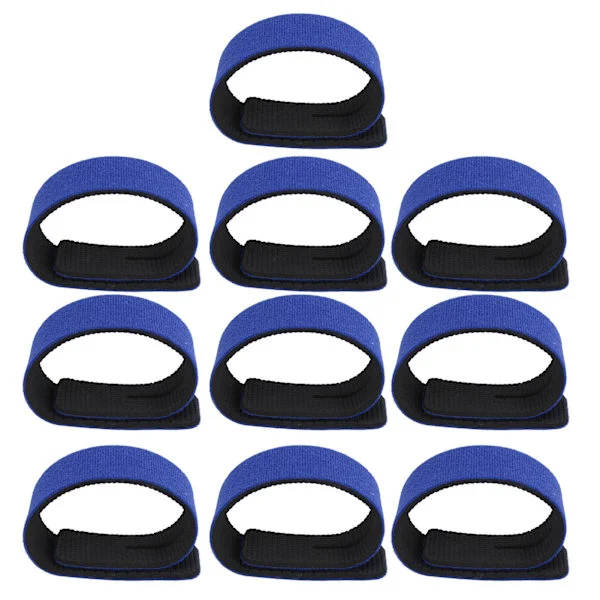 10 Pcs Fishing Rod Belt Straps Stretchy Straps Fishing Tackle Straps Cable Bait Casting Spinning Fly Rod Straps Holder Blue