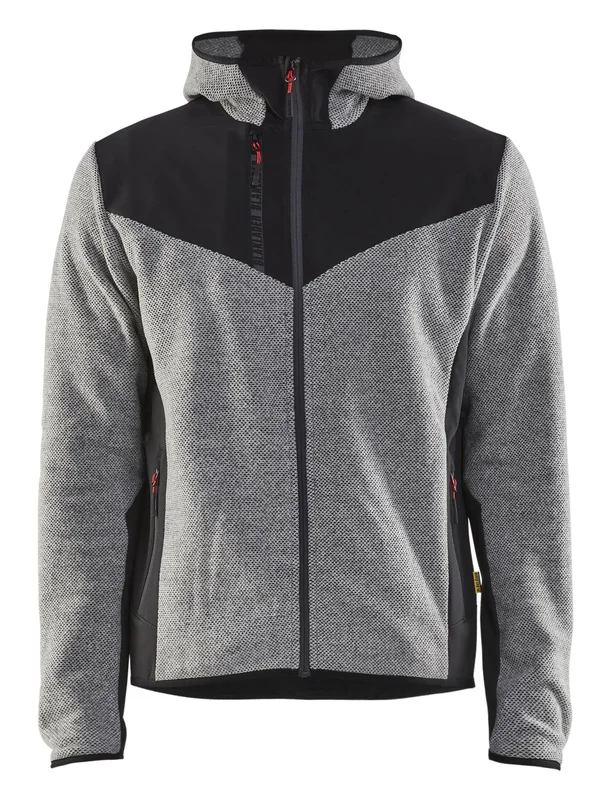Blåkläder 594025369099M Jakke strikket, med softshell, gråmelert/svart Gråmelert/Svart, Klær