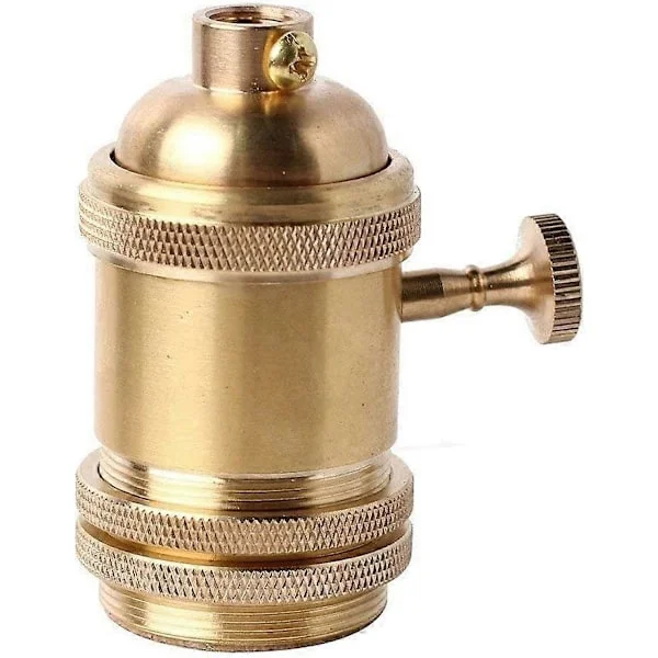 Lamphållare med strömbrytare, vintage mässing koppar sockel för retro Edison-stil glödlampa E27[HK]