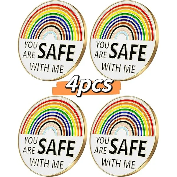 Du är säker med mig pins emalj lapel pin regnbåge pride pin sjuksköterska läkare student brosch pin badge pin