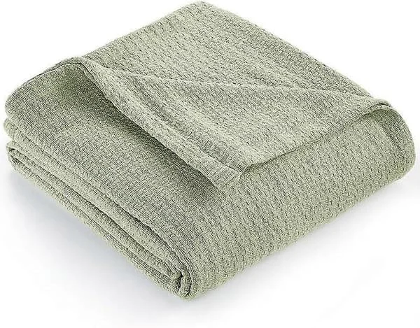 Bomullspledd, termiske bomullspledd for enkeltseng, koselige og myke vevde pledd, lette høstpledd 43 x 63 tommer