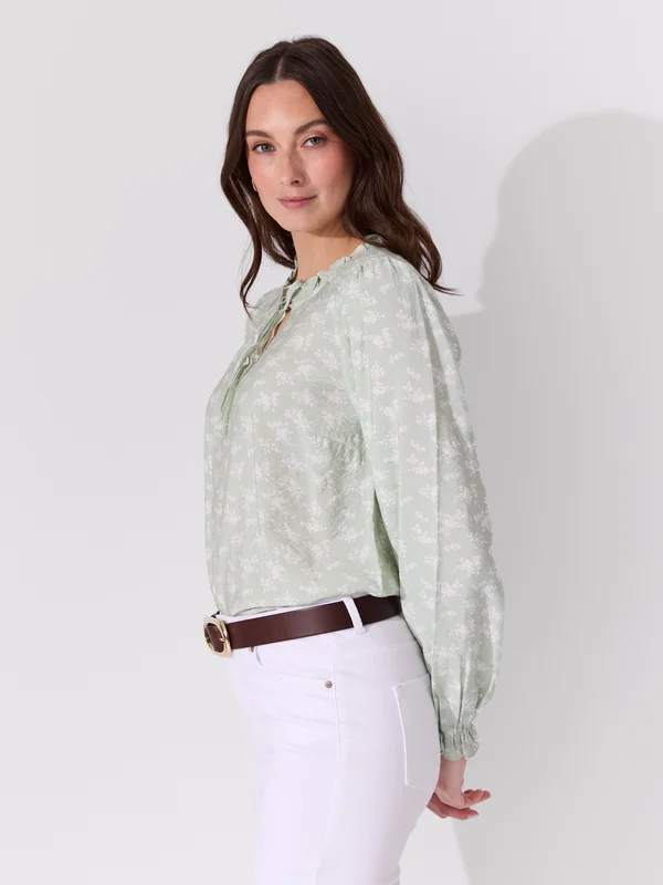 MATCH - Lea bluse - Va Vite - Str. 40 - Dame - Skjorter & Bluser - Grønn - 85% viskose, 15% polyamide