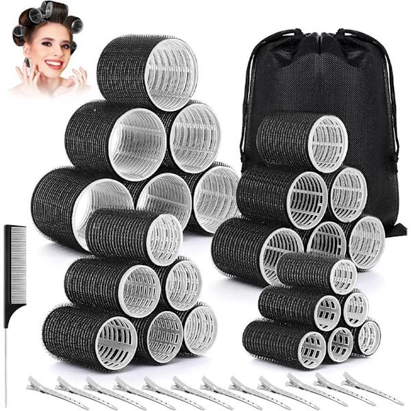 Hair Curlers - 38 Pieces - 4 Sizes - Heatless Curls - Hair Rollers - Hair Curler - Self-Adhesive Rollers - Hair Rollers - Curls Without Heat - Hair 