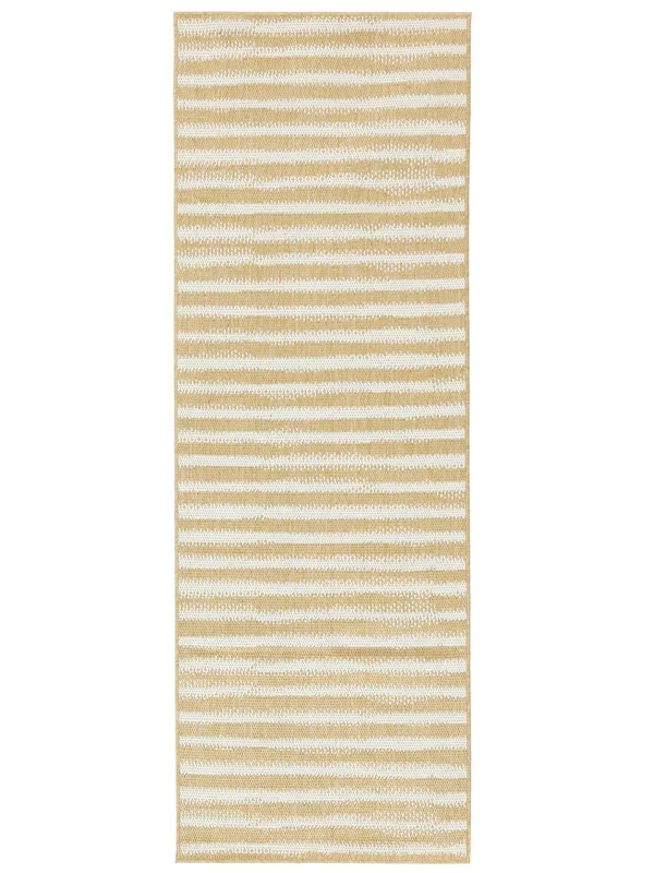 Washable Dune Light Yellow/White Runner Rug Small Oeko-Tex