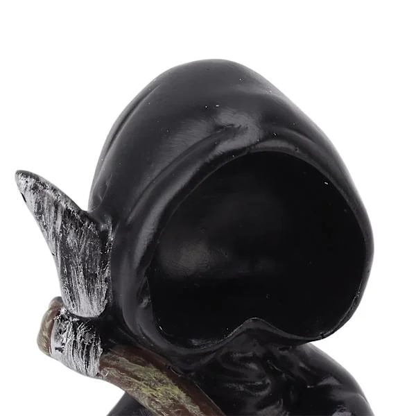 Halloween-festdekorasjon - Gotisk Grim Reaper-skulptur i harpiks med ljå, skrivebordsstatue