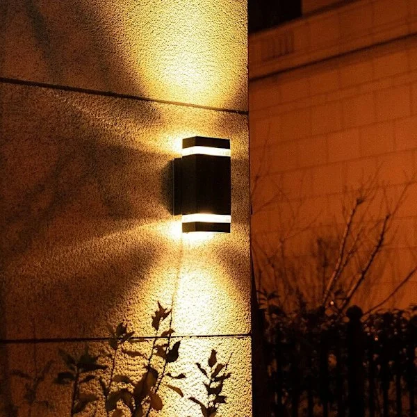 Vägglampa Sovrum Inomhus Vägglampa IP54 Vattentät Aluminium Utomhus Vägglampa (Kub, Svart)