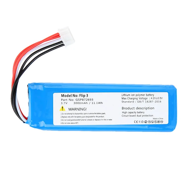 DC 3.7V 3000mAh / 11.1Wh Lithium Batteri Udskiftning Genopladeligt Batteri til Flip 3