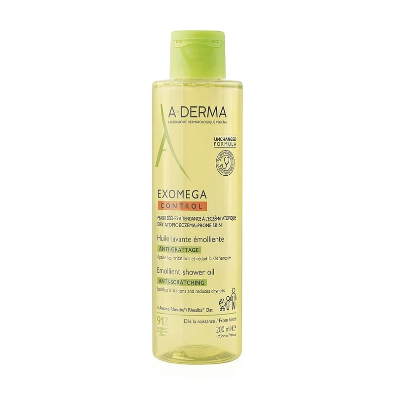 Spar 25% • Køb 2, A-DERMA Exomega CONTROL Shower Oil 200 ml, Hudpleje, Kropspleje, Bodyshampoo