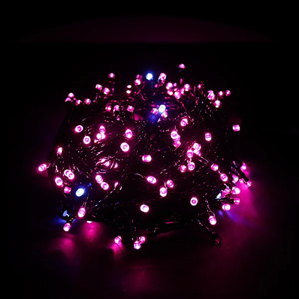 (Rosa), 20M 200 LED lyslenke med to farger på grønn kabel med 8 moduser, perfekt for innendørs og utendørs til jul B