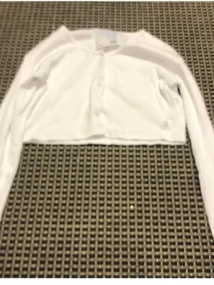 Vit cropped cardigan med knappar
