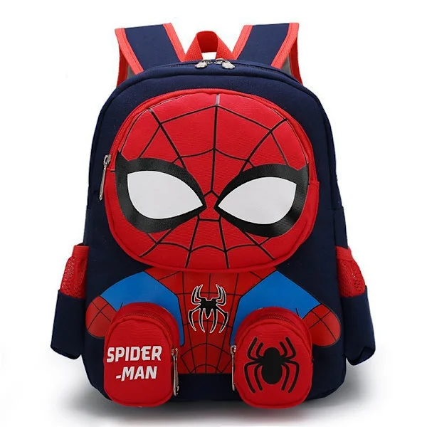 New Children's Schoolbag Cartoon Cute Backpack Preschool Boy and Girl Baby Small Backpack Spiderman Dark Blue
