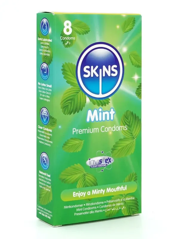 Skins Mint Condoms 8-pack Maustetut kondomit