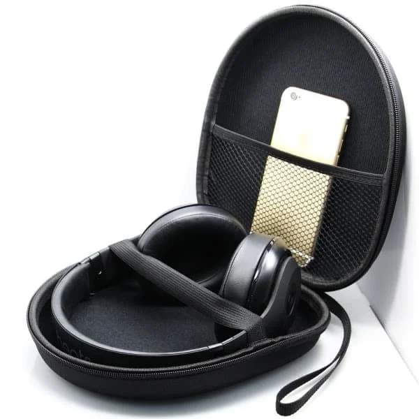 Headset case for on-ear/over-ear headphones, case, 21 x 18.5 x 6 cm, black