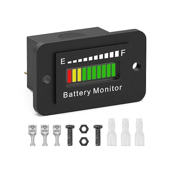 12V 24V 36V 48V 60V 72V LED Batteriovervåger Måler Batteri Brændstofmåler Indikator Lithium-ion Batteri