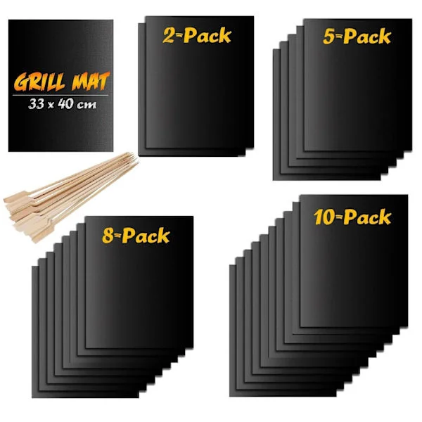 Non-stick grillmatte, ovnsmatte og bakematte - Non-stick 8-PAKNING GRILLMATTE 8-PAKNING GRILLMATTE
