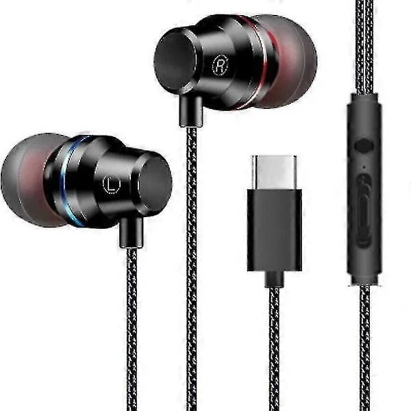 Høretelefoner Type-C In-Ear USB-C høretelefoner Kablede høretelefoner med mikrofon