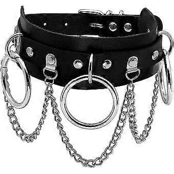 Leather Choker Necklace for Women, Black PU Leather Choker Necklace