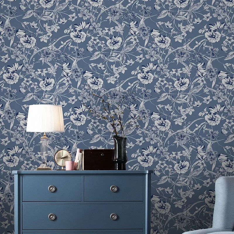 Graham & Brown Tapet, Laura Ashley vol. 3 118486 Summerhill, L, Blå/metallic, Färg & tapeter