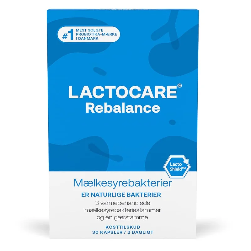 3 for 2 - Lactocare Rebalance Mælkesyrebakterier 30 kapsler, Helse & Madvarer, Ingredienser, Mælkesyrebakterier