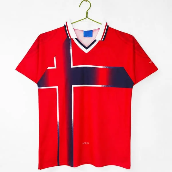 Norge Retro Fotballdrakt Norge Hjemmedrakt Klassisk Supporterversjon Vintage Fotballsett 1997-98 1997-98