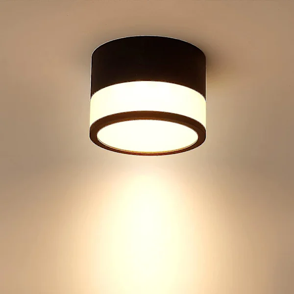Temgin LED Taklampe Spot 12w 3000k Rund Svart Varmhvit Taklampe Stue Aluminium 10 230v Armatur Spotlight For Gang Soverom