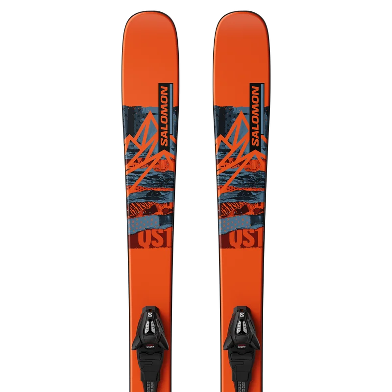 Salomon - Alpinski: Set L QST Spark Jr S + C5 Gw J85 - Flame / Copen Blue