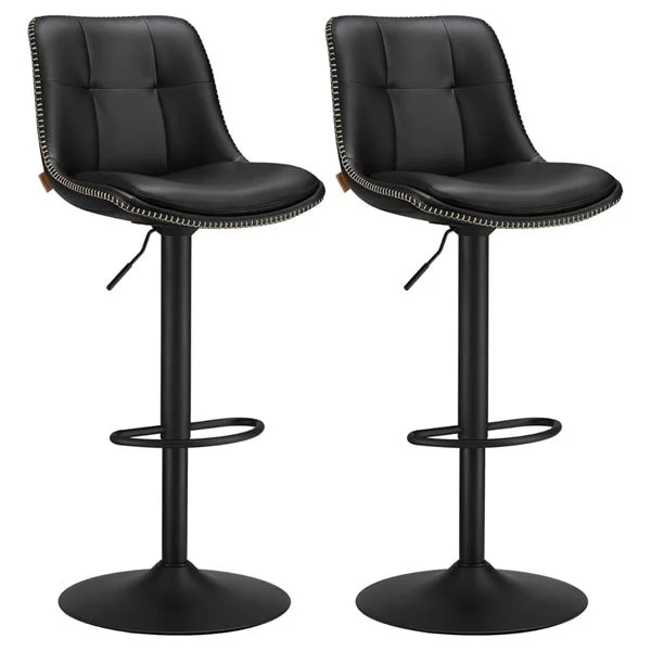 Justerbar barkrakk med fotstøtte 2-pk - Svart