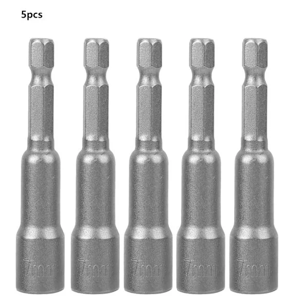 5 st Magnetisk Hexhylsa Verktygsstål Elektrisk Skruvmejsel Magnetisk Borr Adapter 7mm