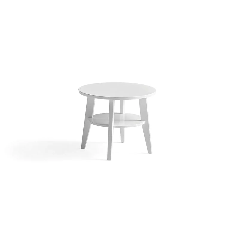 Oak coffee table HOLLY, Ø 600x500 mm, white lacquered
