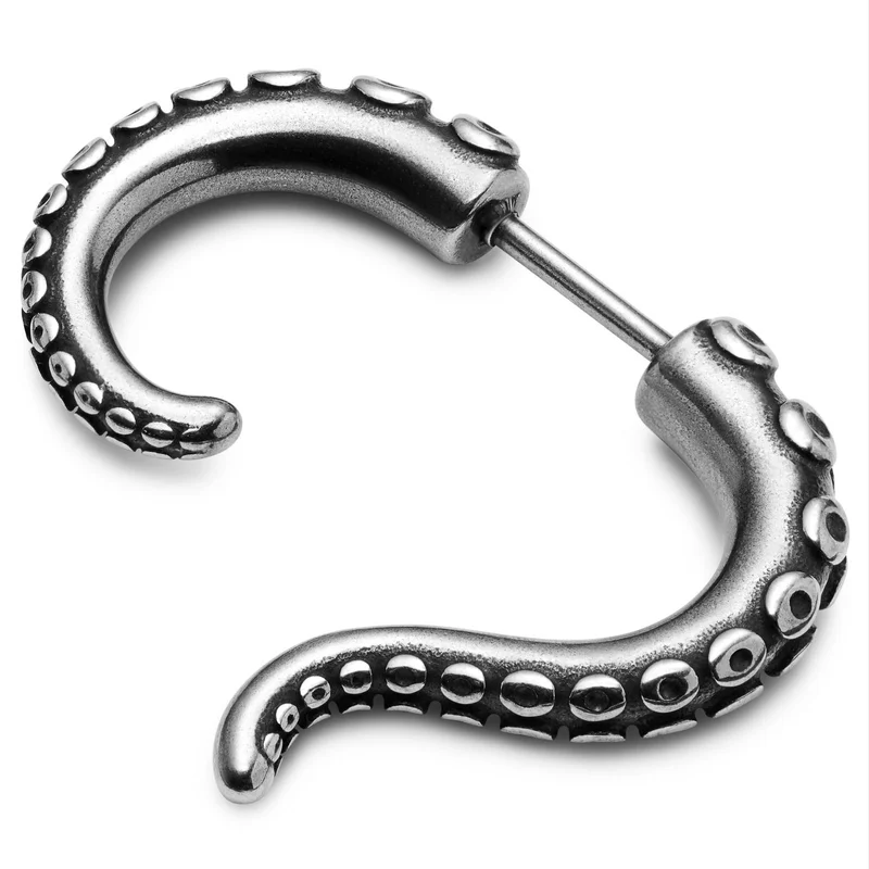 Satago | Faux Écarteur d'Oreille Tentacule de pieuvre en Acier Inoxydable pour hommes - Faux plugs