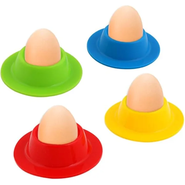 Fargerike silikon-eggeglass, sett med 4 fargede silikon-eggeglass, Por