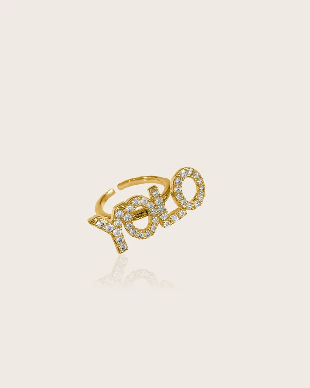 IOAKU YOLO SPARKLE HORIZONTAL RING Guldig Smycken Tjej - Kids Brand Store